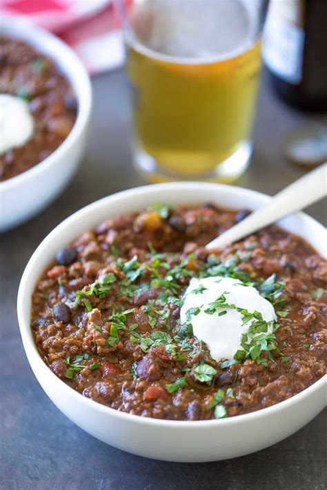 chili made with beer